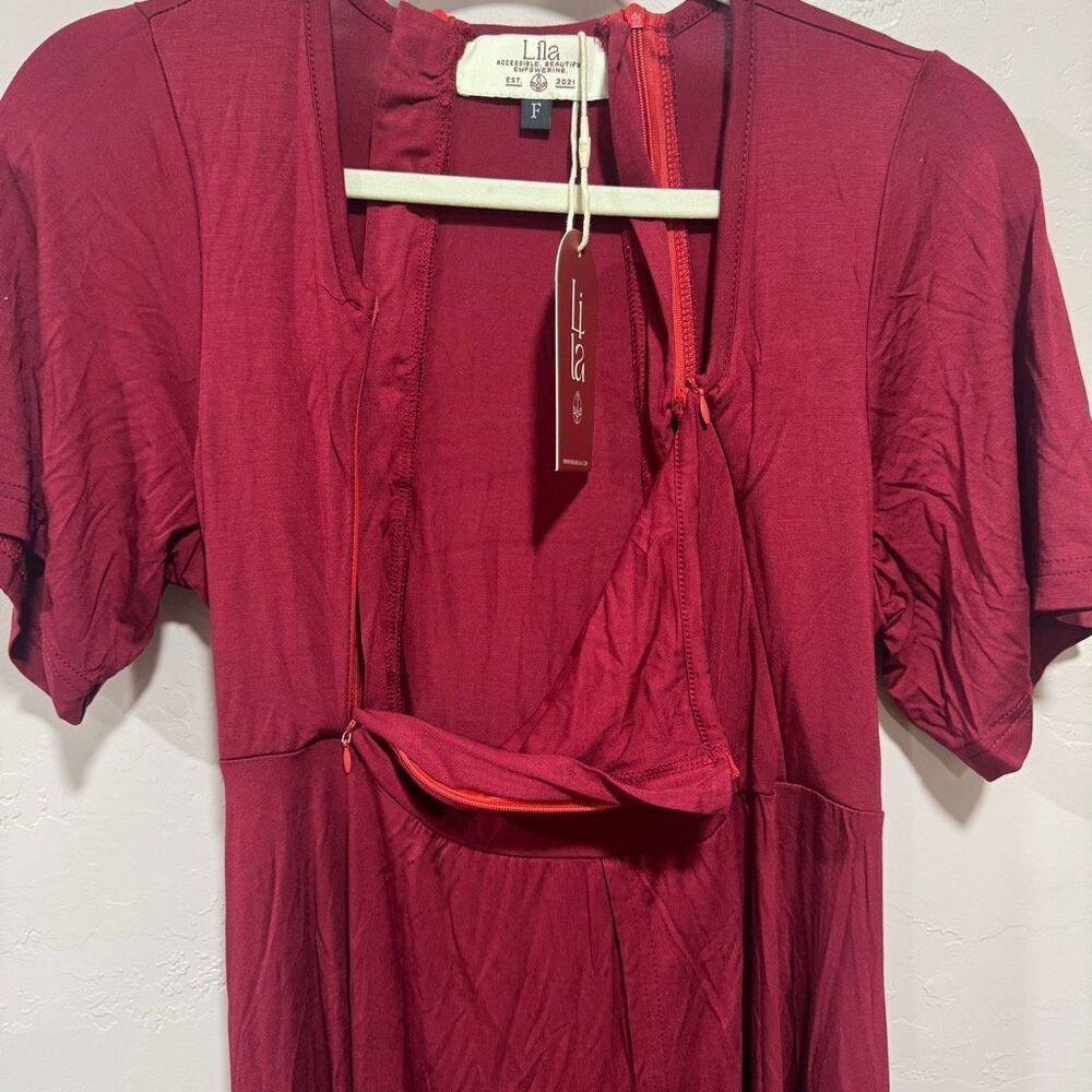 Lila CASSIDY LABOR & POSTPARTUM GOWN Crimson - Picture 9 of 14